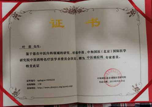 中医科技消灭癌症——著名医学，电子学专家 叶苗
